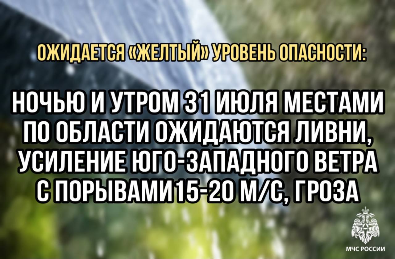 Предупреждение о неблагоприятных условиях погоды (НЯ) на территории Ульяновской области.