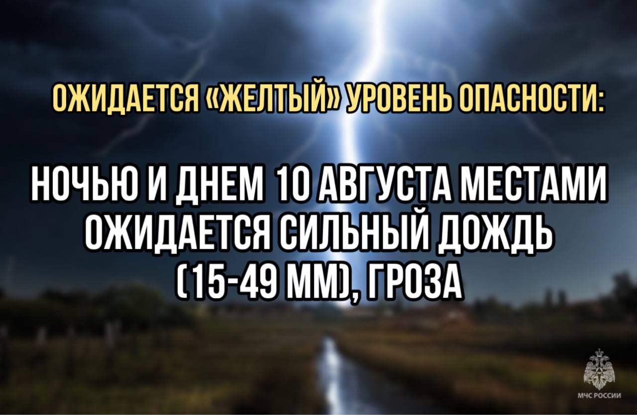 Ожидается «желтый» уровень опасности.