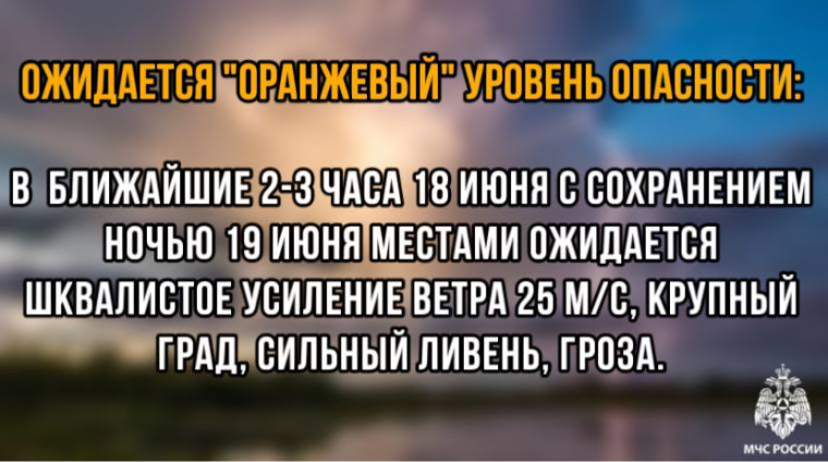 Ожидается «оранжевый» уровень опасности. Ожидается «оранжевый» уровень опасности.